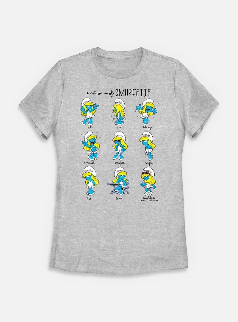 The Smurfs Emotions Of Smurfette Womens T-Shirt