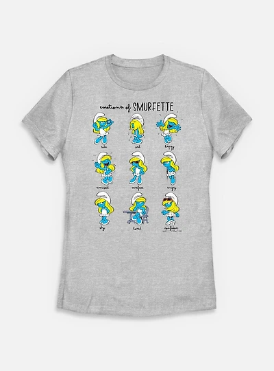 The Smurfs Emotions Of Smurfette Womens T-Shirt