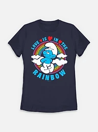 The Smurfs Love Is Rainbow Womens T-Shirt