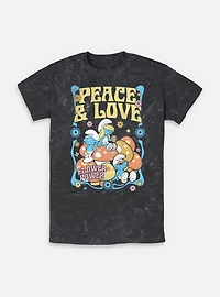 The Smurfs Peace & Love Mineral Wash T-Shirt