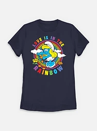 The Smurfs Love Is Rainbow Smurfette Womens T-Shirt