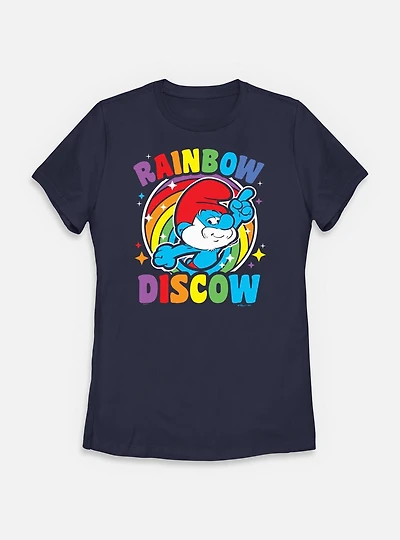 The Smurfs Rainbow Discow Womens T-Shirt