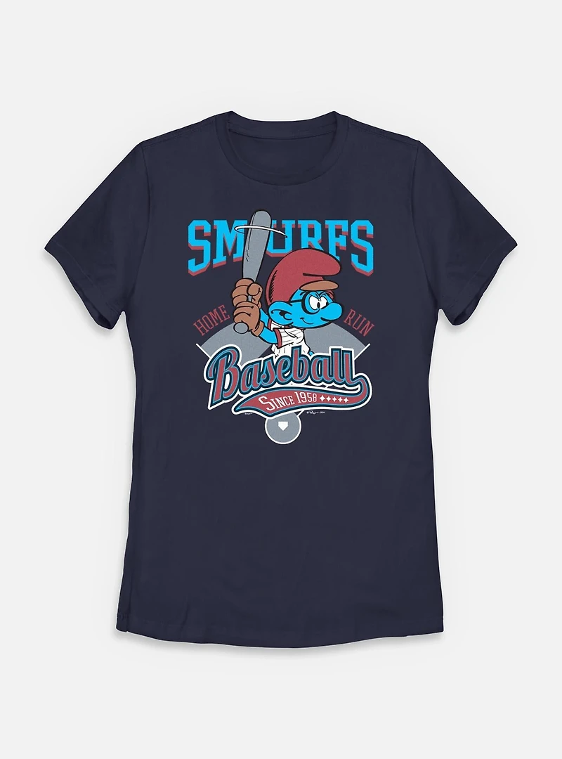 The Smurfs Baseball Home Run Womens T-Shirt