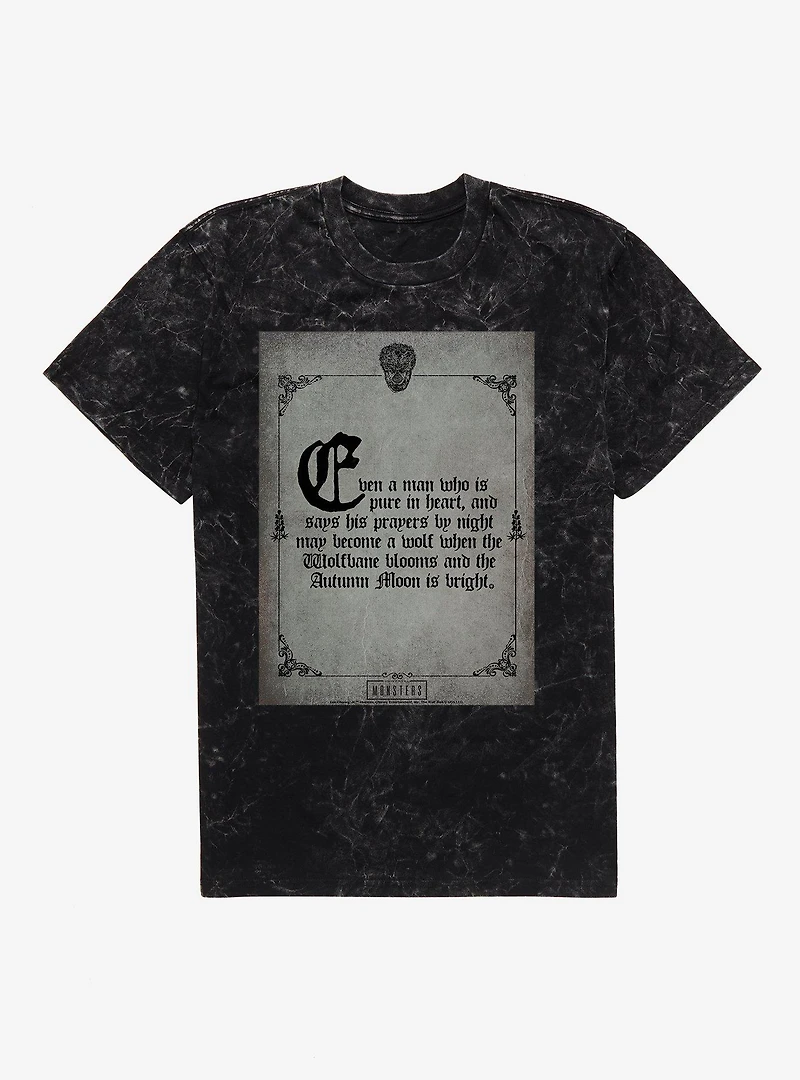 Universal Monsters Wolfman Autumn Moon Mineral Wash T-Shirt