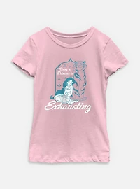 Disney Princesses Jasmine Being A Princess Is Exhausting Youth Girls T-Shirt