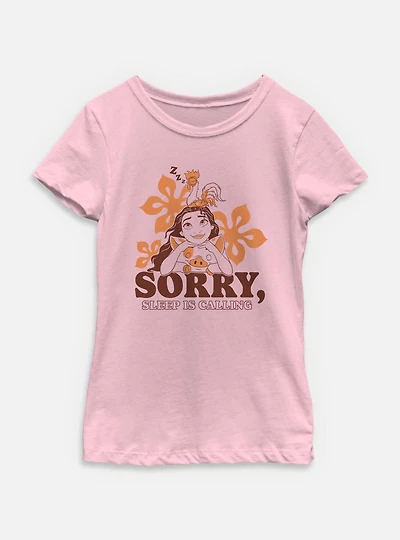 Disney Princesses Moana Sorry Sleep Is Calling Youth Girls T-Shirt
