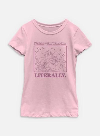 Disney Princesses Aurora Nothing Can Wake Me Youth Girls T-Shirt