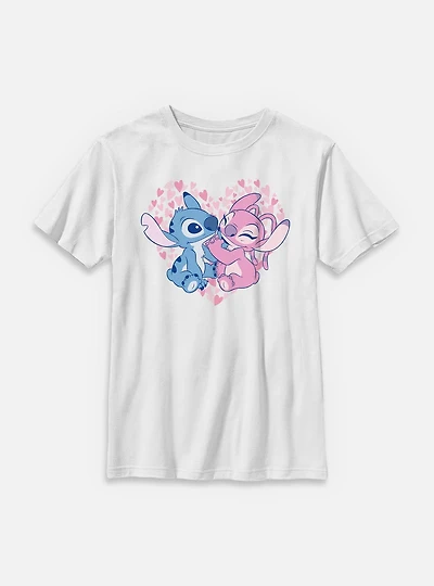 Disney Lilo & Stitch With Angel Heart Youth T-Shirt