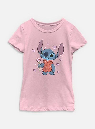 Disney Lilo & Stitch Be My Valentine Youth Girls T-Shirt