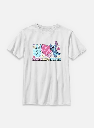 Disney Lilo & Stitch Peace Love Youth T-Shirt