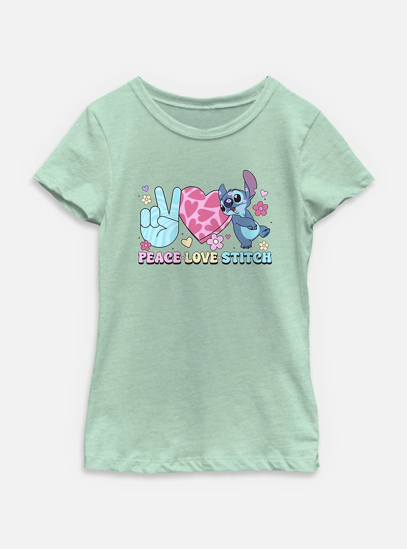 Disney Lilo & Stitch Peace Love Youth Girls T-Shirt