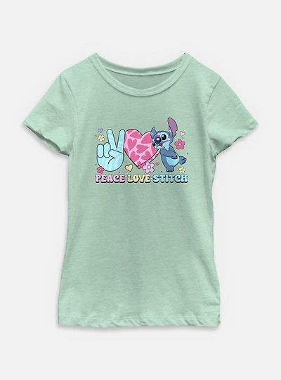 Disney Lilo & Stitch Peace Love Youth Girls T-Shirt