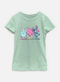 Disney Lilo & Stitch Peace Love Youth Girls T-Shirt