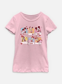 Disney Mickey Mouse Share The Love Polaroids Youth Girls T-Shirt