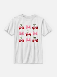 Disney Minnie Mouse Cherries And Bows Youth T-Shirt