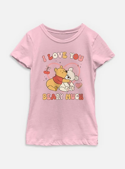 Disney Winnie The Pooh Love You Beary Much Youth Girls T-Shirt