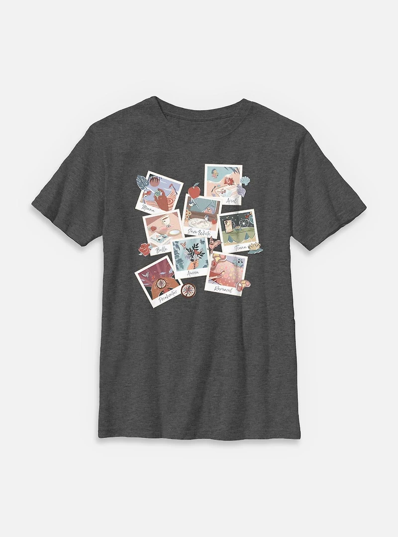 Disney Princesses Polaroid Photo Scenes Youth T-Shirt