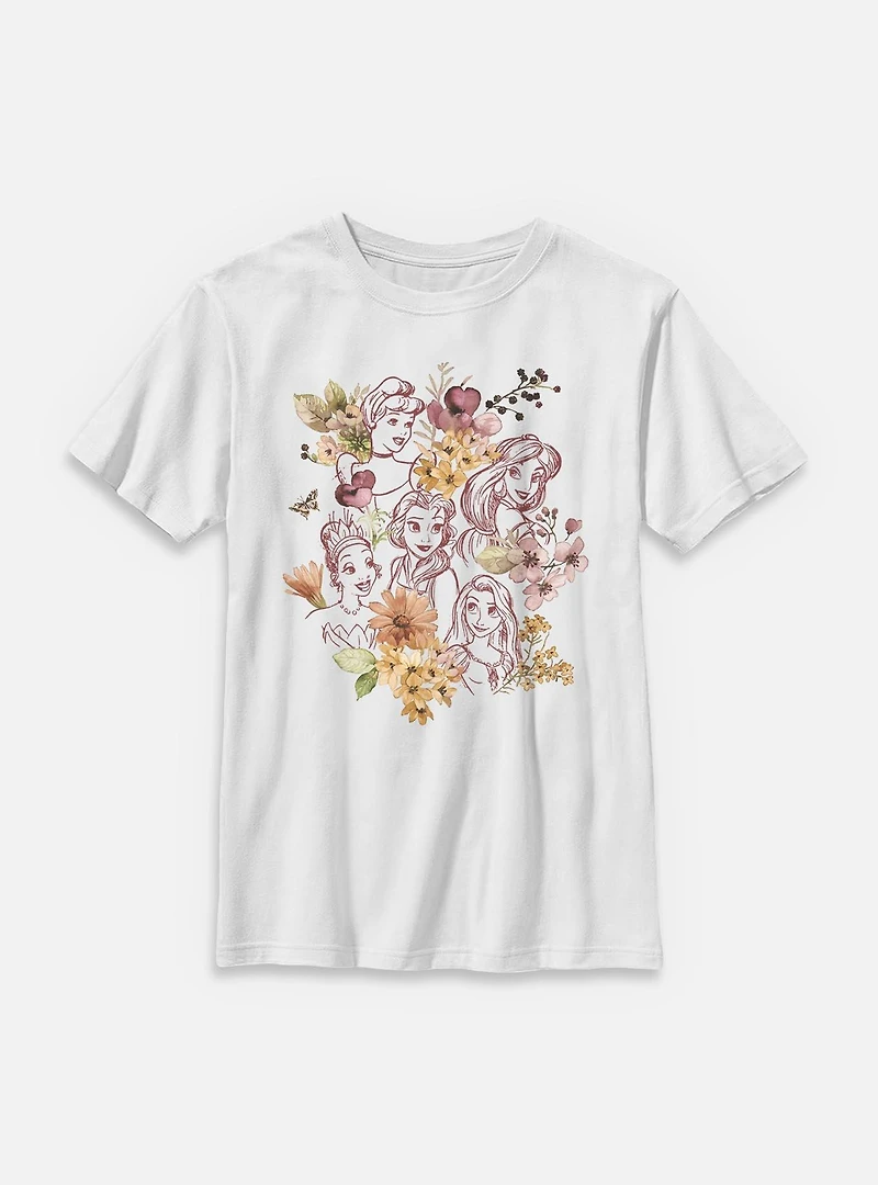 Disney Princesses Floral Youth T-Shirt