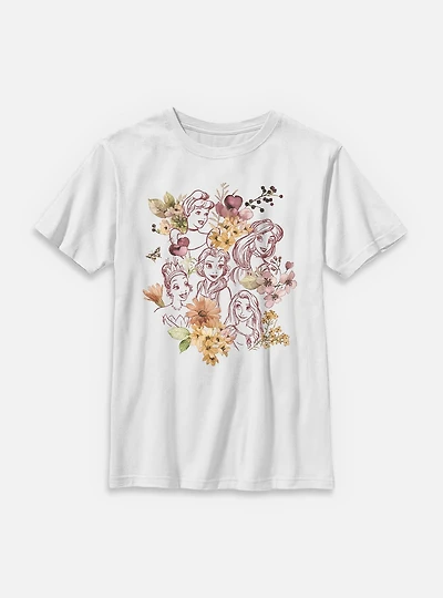 Disney Princesses Floral Youth T-Shirt