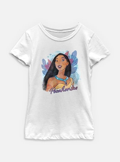 Disney Princesses Watercolor Pocahontas Youth Girls T-Shirt