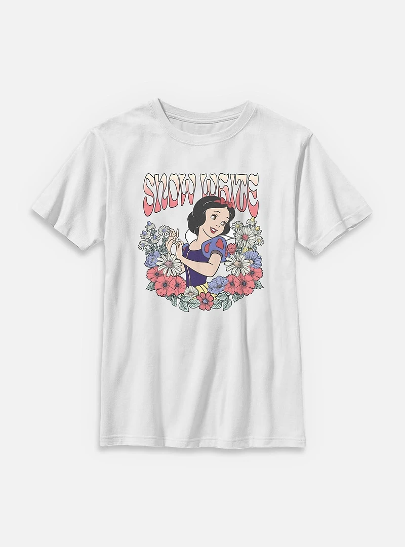 Disney Princesses Snow White Floral Wreath Youth T-Shirt