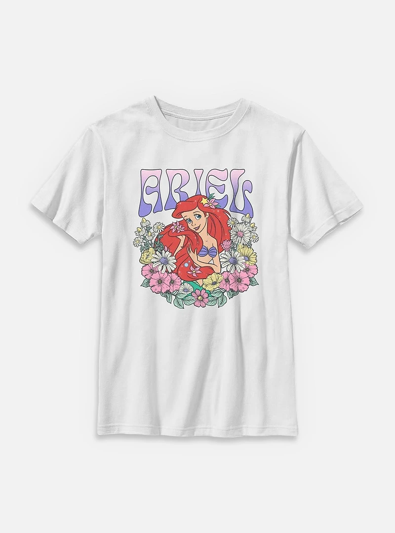 Disney Princesses Ariel Floral Wreath Youth T-Shirt