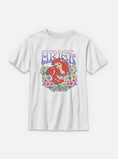 Disney Princesses Ariel Floral Wreath Youth T-Shirt