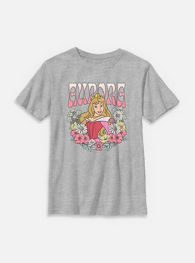 Disney Princesses Aurora Floral Wreath Youth T-Shirt