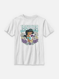 Disney Princesses Jasmine Floral Wreath Youth T-Shirt