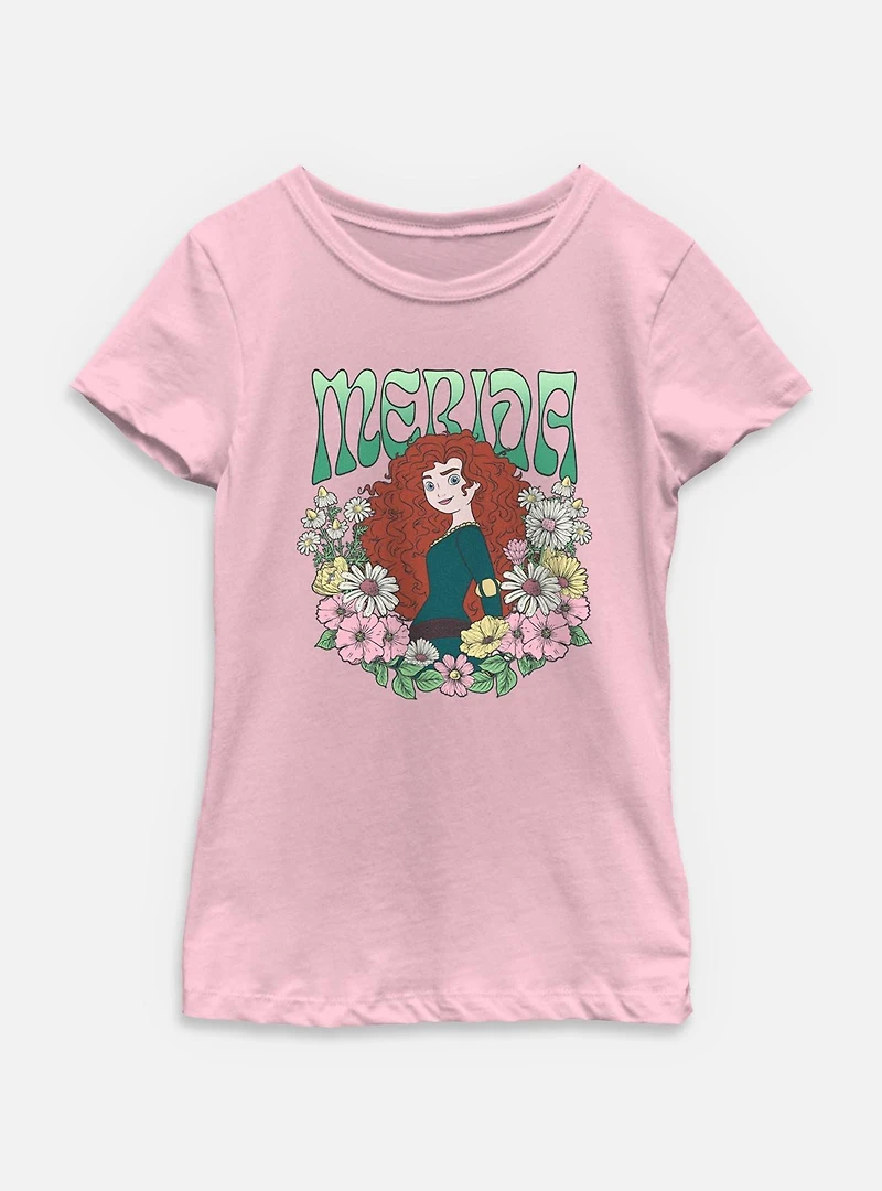 Disney Princesses Merida Floral Wreath Youth Girls T-Shirt