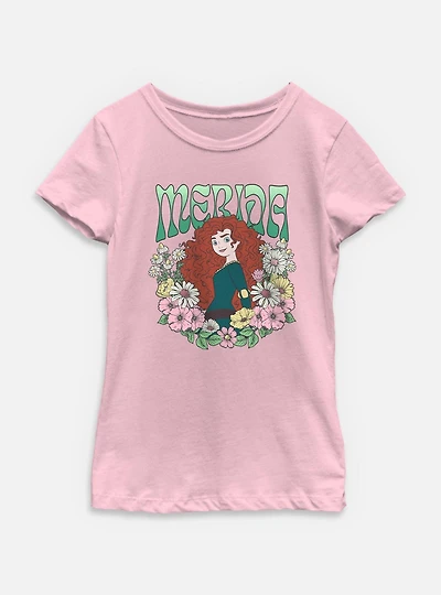 Disney Princesses Merida Floral Wreath Youth Girls T-Shirt