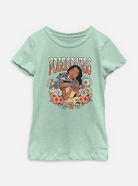 Disney Princesses Pocahontas Floral Wreath Youth Girls T-Shirt