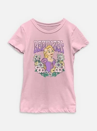 Disney Princesses Rapunzel Floral Wreath Youth Girls T-Shirt
