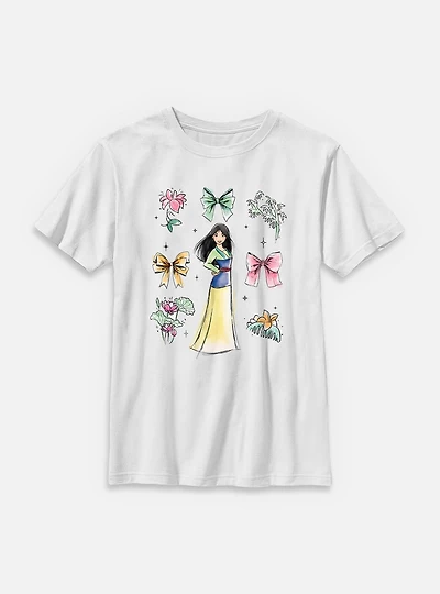 Disney Princesses Mulan Bow Icons Youth T-Shirt