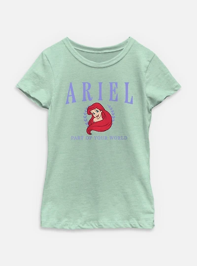 Disney Princesses Ariel Collegiate Youth Girls T-Shirt