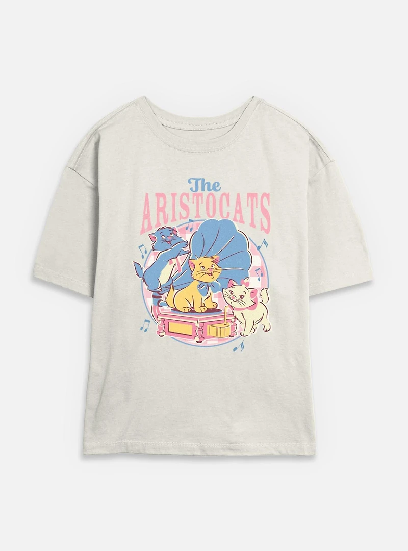 Disney The AristoCats Playing With Gramophone Womens Skimmer T-Shirt