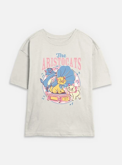 Disney The AristoCats Playing With Gramophone Womens Skimmer T-Shirt