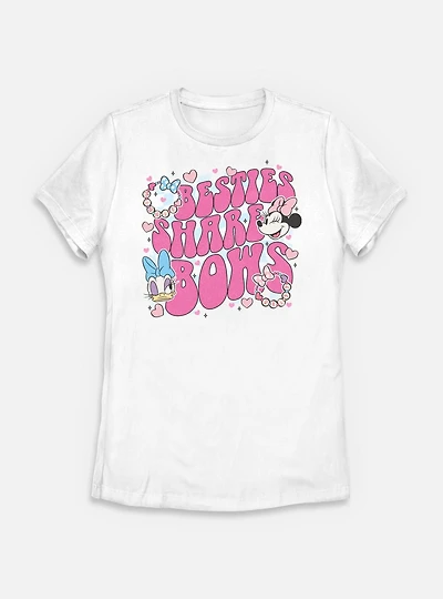 Disney Minnie Mouse & Daisy Besties Share Bows Womens T-Shirt
