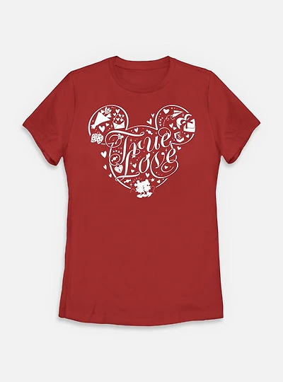 Disney Mickey Mouse Ears True Love Womens T-Shirt