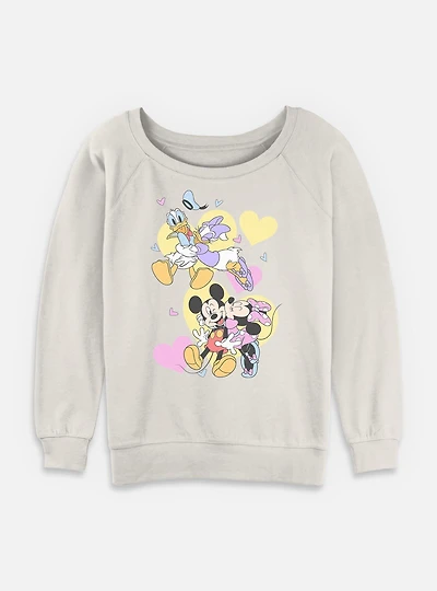 Disney Mickey Mouse Couple Of Loves Womens Slouchy Sweatshirt