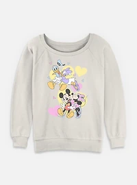 Disney Mickey Mouse Couple Of Loves Womens Slouchy Sweatshirt