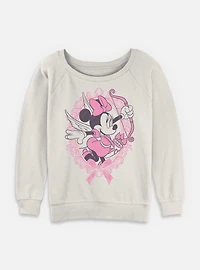 Disney Minnie Mouse Fancy Cupid Womens Slouchy Sweatshirt
