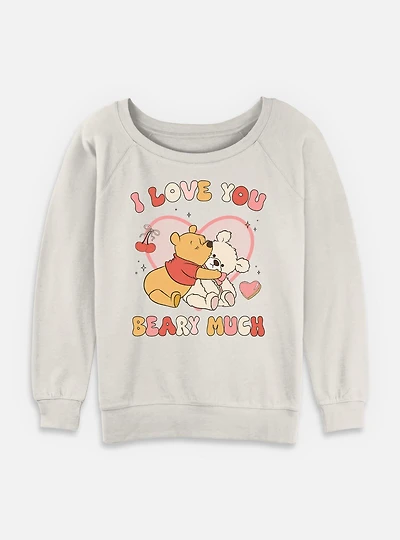 Disney Winnie The Pooh Love You Beary Much Womens Slouchy Sweatshirt