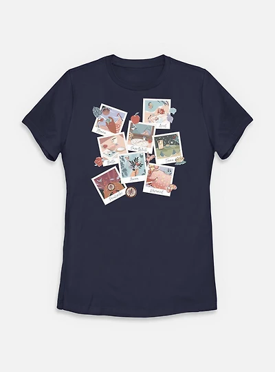 Disney Princesses Polaroid Photo Scenes Womens T-Shirt