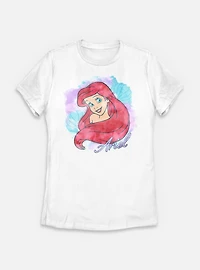 Disney Princesses Watercolor Ariel Womens T-Shirt
