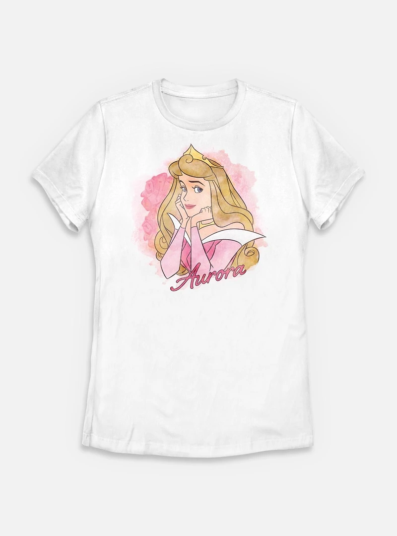 Disney Princesses Watercolor Aurora Womens T-Shirt