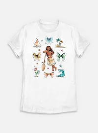 Disney Princesses Moana Sea & Bows Womens T-Shirt