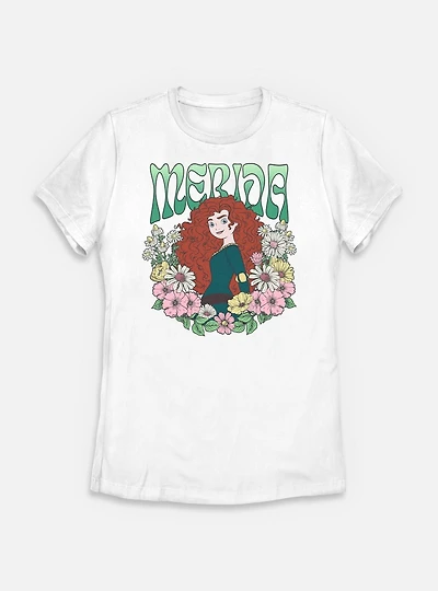 Disney Princesses Merida Floral Wreath Womens T-Shirt