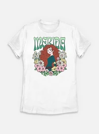 Disney Princesses Merida Floral Wreath Womens T-Shirt