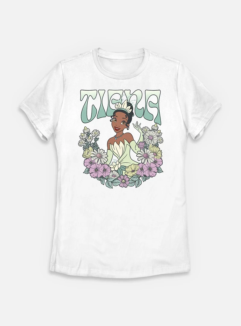 Disney Princesses Tiana Floral Wreath Womens T-Shirt